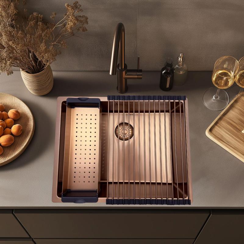 Pure.Sink Prestige feltekerhető mosogatóállvány réz PPGRM40-62