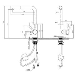 Pure.Sink Elite Steel Spark-S kuhinjska slavina Mat crna s izvlačnim izljevom PS8041-10