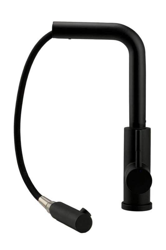 Pure.Sink Elite Steel Spark-S kuhinjska slavina Mat crna s izvlačnim izljevom PS8041-10