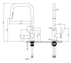 Pure.Sink Elite Steel Crystal-S kuhinjska slavina od Nehrđajućeg Čelika s izvlačnim izljevom PS8050-02