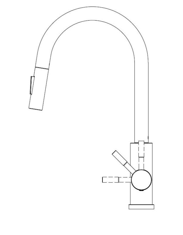 Pure.Sink Elite Steel Stream-S konyhai csaptelep PVD kefélt arany kihúzható kifolyóval PS8045-60