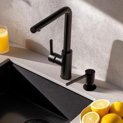 Pure.Sink Elite Steel Shine beépített szappanadagoló matt fekete PS9010-10