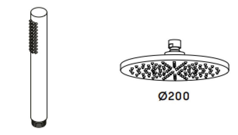 Waterevolution Flow thermostatikus zuhanykombináció esőzuhannyal PVD Gun Metal 200mm T141TNGME