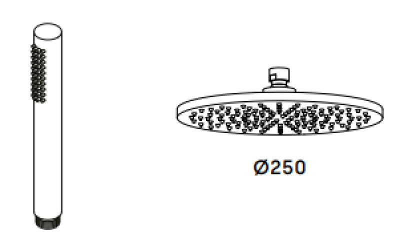 Waterevolution Flow thermostatikus zuhanykészlet esőzuhannyal PVD arany  Fehér arany 250 mm T141TN25WGE