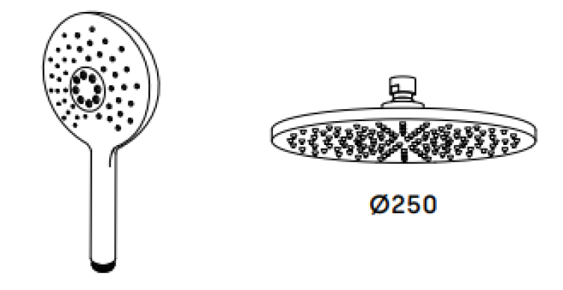 Waterevolution Flow thermostatikus zuhanykombináció esőzuhannyal, matt fehér, 250mm kerek T141TNR25BR