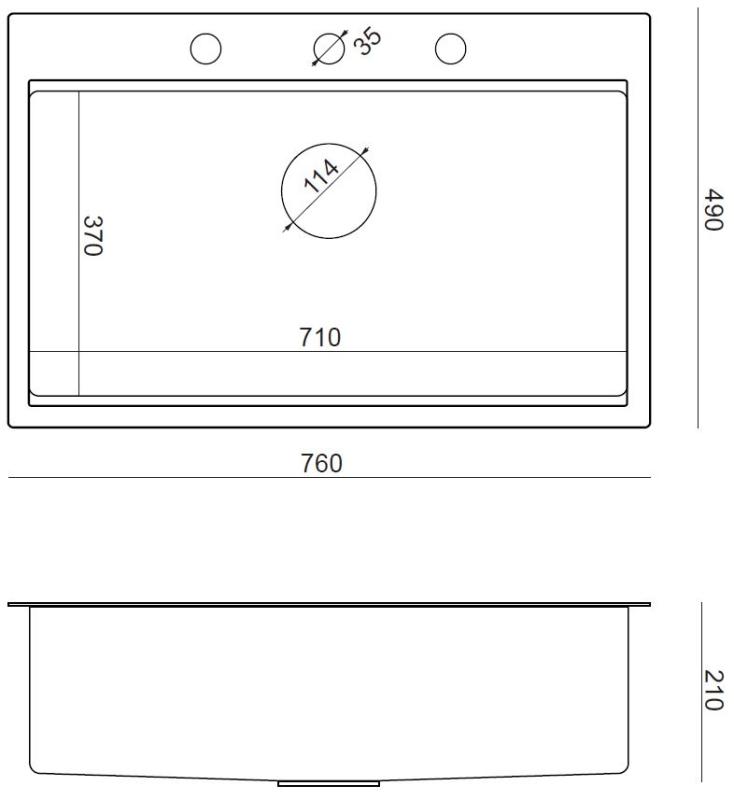 Aquadesign Vesta Rozsdamentes Acél Mosogató 76x49cm Felületi és Síkbeli Beépítés Kihajtott Csaptelephellyel, Rozsdamentes Acél Dugóval és Kiegészítőkkel - 1208967762