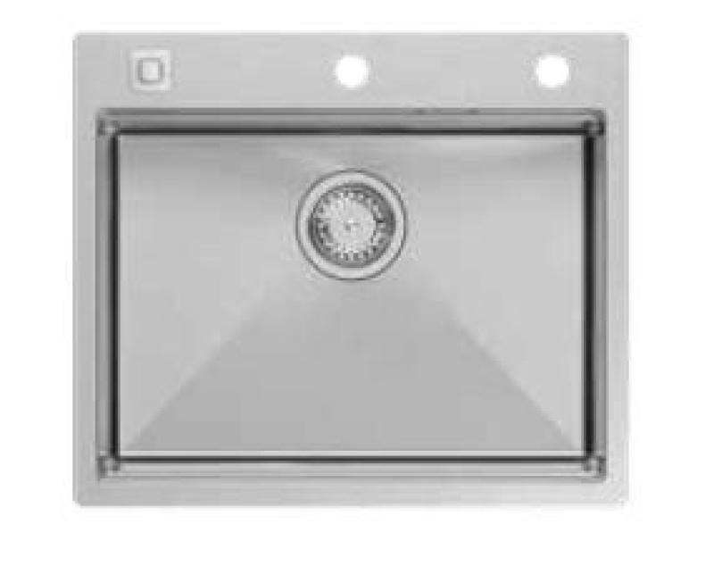 Aquadesign Vesta RVS Mosogató 580x485 cm Felépítés és Síkbeépítés Csaptelep Tartóval, Rozsdamentes Acél Dugóval és Tartozékokkal - 1208967763