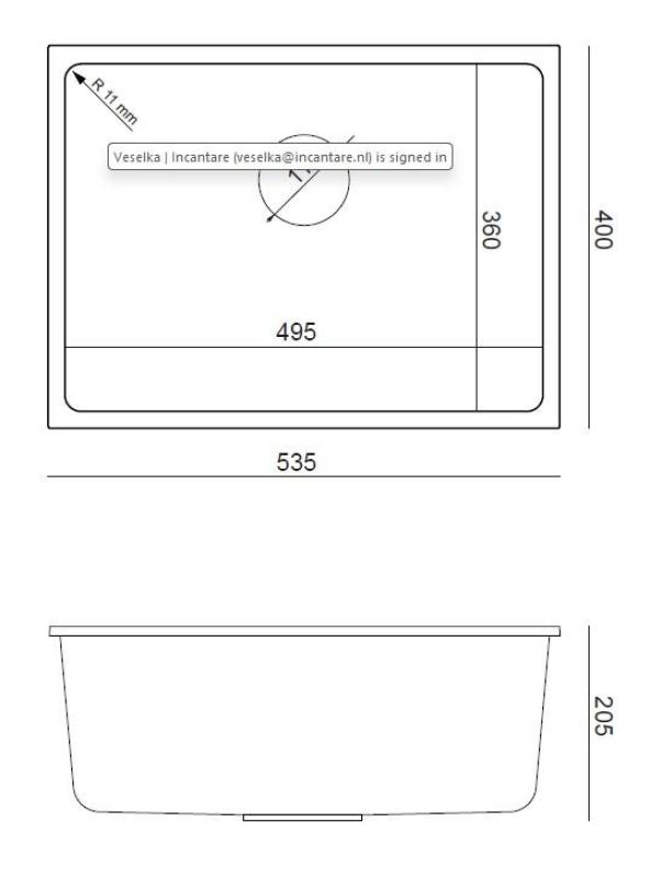Quadri Elston Fehér Gránit Alsó Beépítésű Mosogató 495x360mm rozsdamentes acél dugóval 1208967774