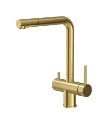 Quadri Ellesmere Keukenmengkraan PVD Goud 3-weg met extra aansluiting voor gefilterd water 1208967781Quadri Ellesmere Konyhai keverőcsaptelep PVD Arany 3-utas extra csatlakozással szűrt víz