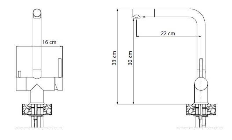 Quadri Ellesmere Konyhai keverőcsaptelep RVS 3-utas extra csatlakozással szűrt vízhez 1208967782