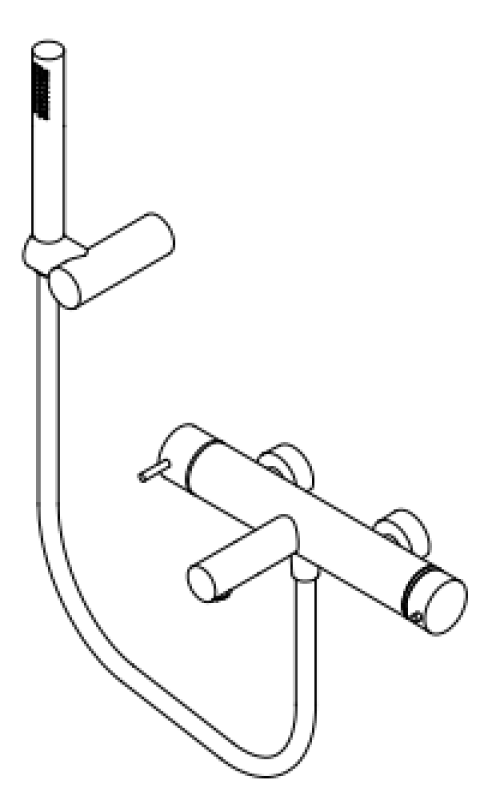 Waterevolution Flow thermostatische tweerichtings-douchemengkraan met handdouche wit T130TNBR