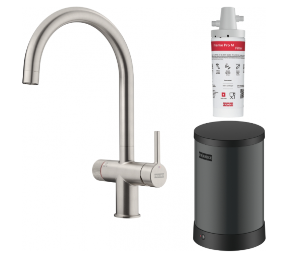 Franke Maris waterhub 4L boiler 3-in-1 met Twist mechanische kokendwaterkraan RVS 160.0711.523