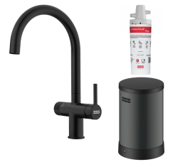 Franke Maris water hub 4L bojler 3-1 csavart mechanikus forróvíz csappal matt fekete vízhub keverő készlet 1208967861