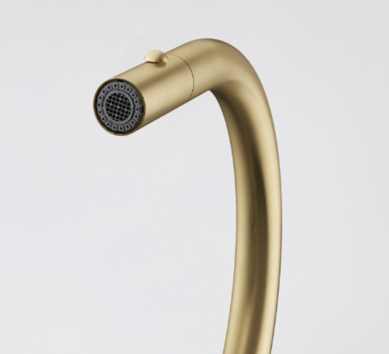 Franke Mythos Masterpiece Keuken Kraan Goud met J-uitloop en Uittrekbare Sproeikop - 115.0711.558