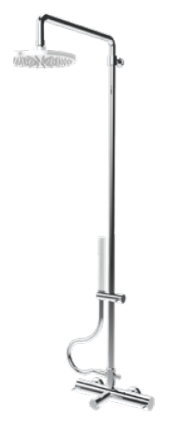 Waterevolution Flow drieweg douchemengkraan met hand- en hoofddouche gunmetal 250mm T131N25GME