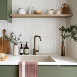 GraniteMy Universal Beige Homok Gránit Mosogató 40x40 cm ráépíthető, aláépíthető és munkalapszintű szerelés gun metal dugóval - 1208967919