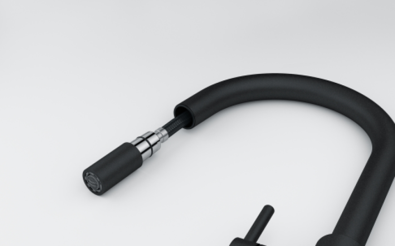 Franke Lina Keukenmengkraan Zwart met Uittrekbare Handdouche 115.0626.053 in het Hongaars is: "Franke Lina fekete konyhai keverőcsaptelep kihúzható kézi zuhannyal 115.0626.053".