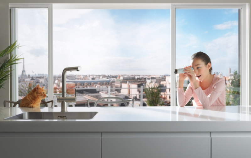 Franke Active Twist Egykaros Keverőcsaptelep Rozsdamentes Acél Megjelenésű Kihúzható Kifolyóval és Integrált Lefolyóvezérléssel 115.0653.505