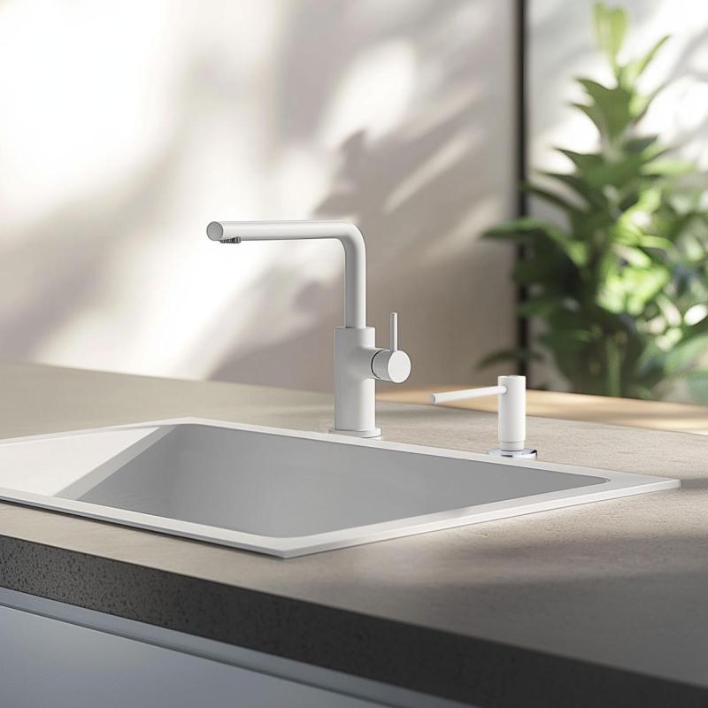 Franke Active beépíthető konyhai szappanadagoló gránit Polar White Fehér 112.0633.079