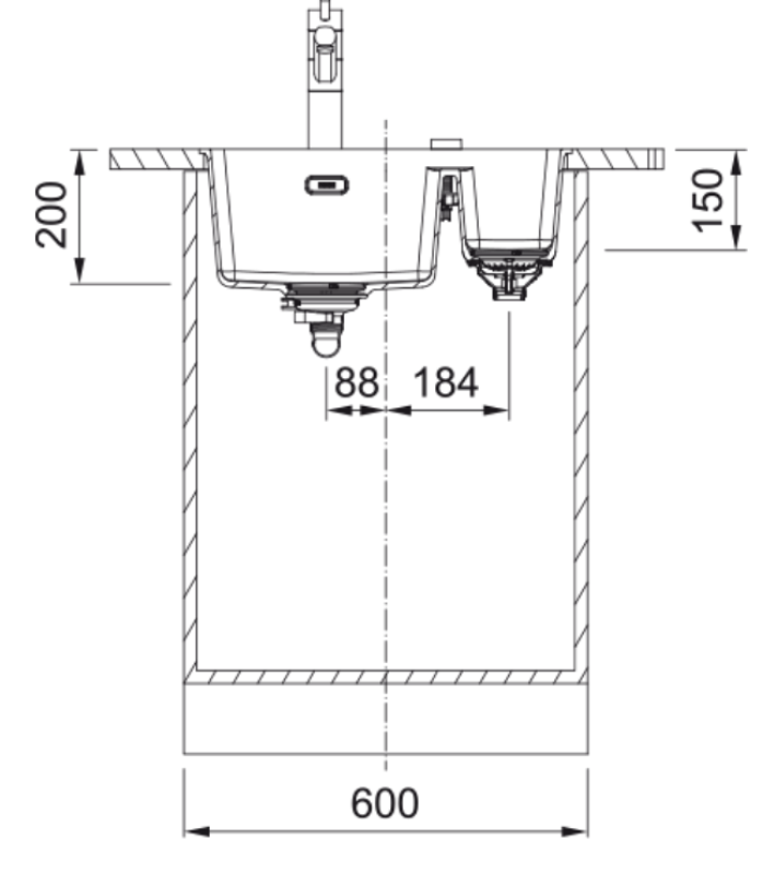 Franke Maris MRG 160-34-15 Fragranite Slate Grey Mosogató Szürke, sötét Bal oldali mosogató Alulról szerelhető 125.0714.608