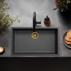 Zwarte grote spoelbak 70x40cm onderbouw, opbouw en vlakbouw met gouden plug 1208968040

Fekete nagy mosogatótál 70x40cm beépíthető, felépíthető és síkba építhető arany dugóval 1208968040