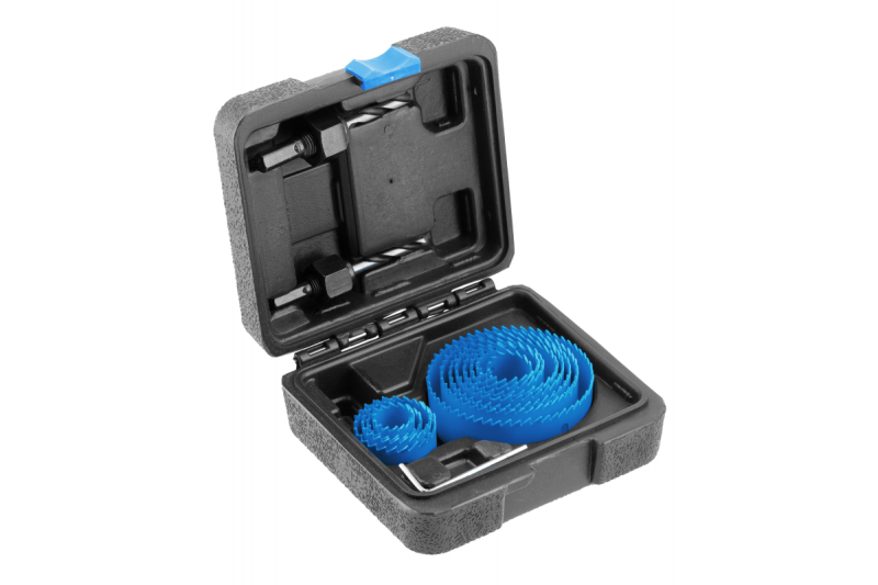 Hoegert 14 darabos szénacél lyukfűrész készlet.