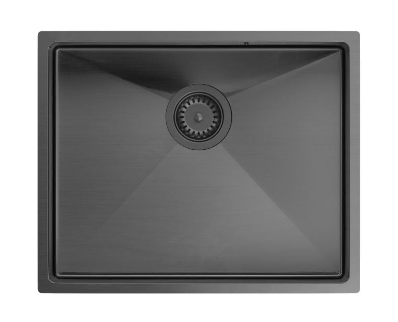 Aquadesign Zara Mosogató Gun metal 54x44cm Aláépíthető, Síkba építhető és Felépíthető Gun metal Dugóval - 1208969511