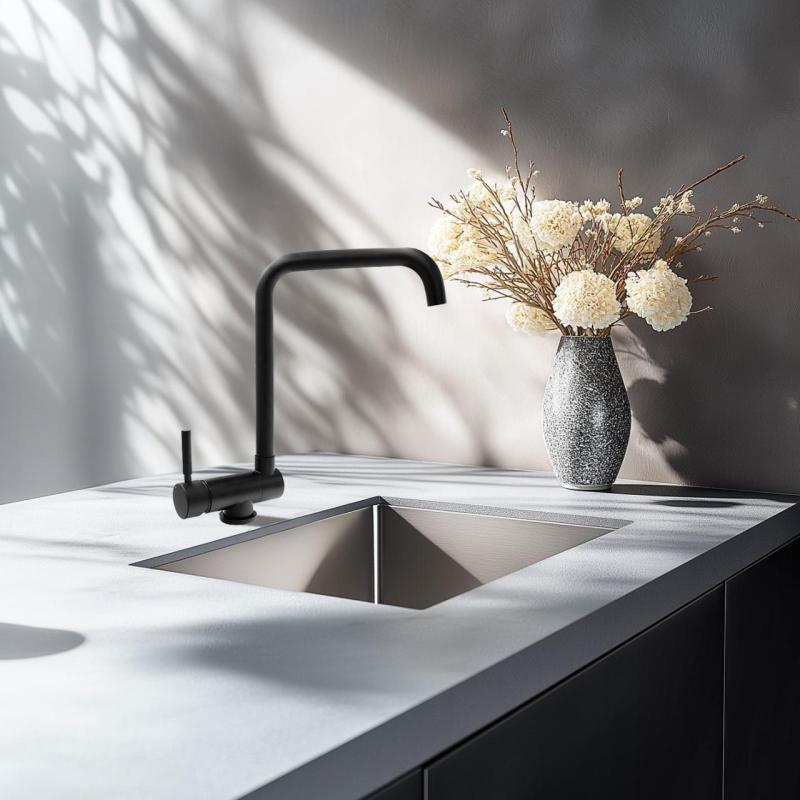 Gránitland Serenity Konyhai Csaptelep Fekete Összecsukható Kifolyóval 1208969533