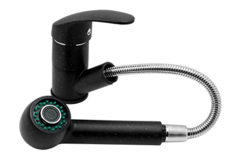 Gránitland Rhea Konyhai csaptelep Kőszén kinézetű kihúzható kifolyóval és dupla funkciós kézizuhannyal 1208969536