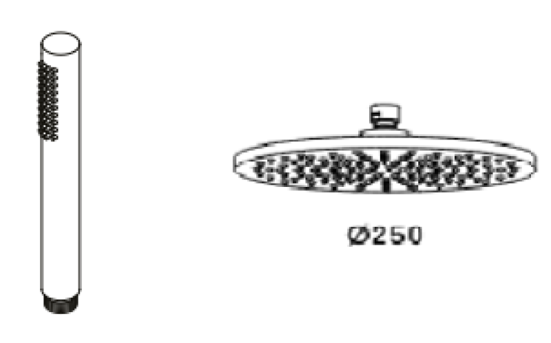 Waterevolution Flow thermostatikus háromutas zuhanycsaptelep kézi- és fejzuhannyal Réz 250mm T131TN25LE