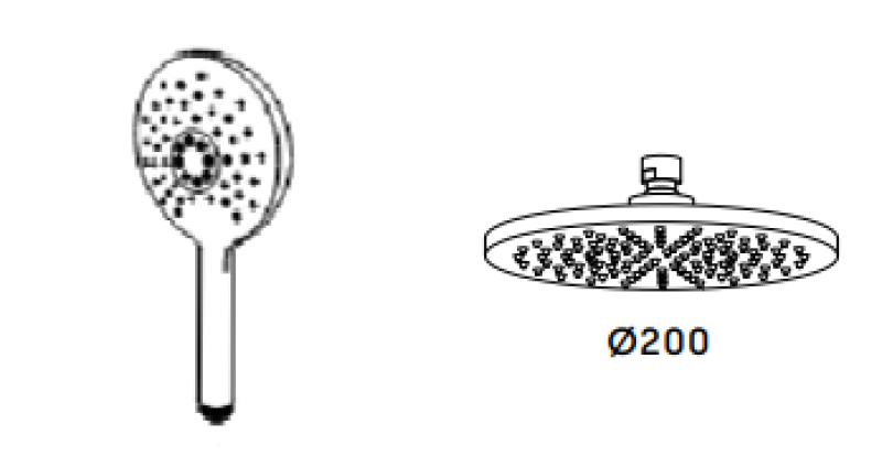 Waterevolution Flow thermostatische drieweg douchemengkraan met hoofddouche en ronde handdouche in lichtgoud T131TNRWGE