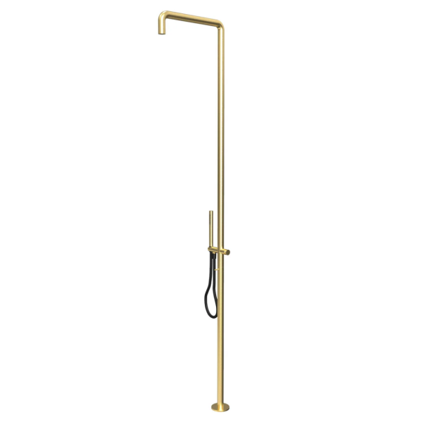 Waterevolution Flow douchekolom met mengkraan en handdouche Light Gold T147WGE