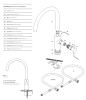 Waterevolution Flow keukenmengkraan met ronde draaibare uitloop gun metal T158UGME