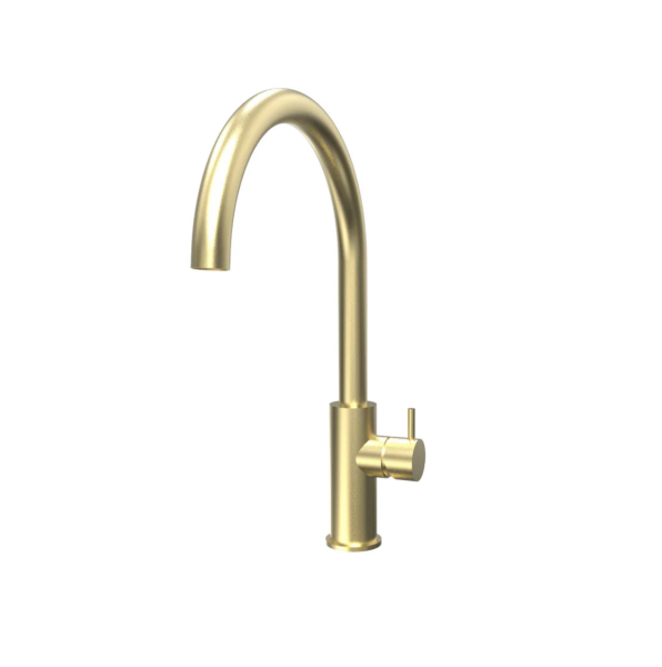 Waterevolution Flow keukenkraan met ronde draaibare uitloop in light gold T158UWGE