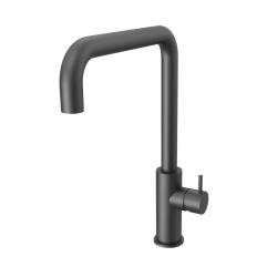 Waterevolution Flow keukenkraan met hoekige draaibare uitloop gun metal T158HGME