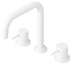 Waterevolution Flow 3-lyukas szögletes konyhai csaptelep forgatható kifolyóval és szűrt víz csatlakozással fehér T152HBR