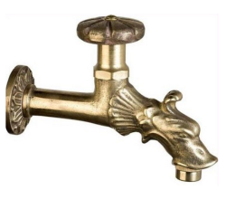PB Tuin Vintage Muur Fonteinkraan Koudwaterkraan Brons met Tuinslangaansluiting en Rond Handvat 1208969784