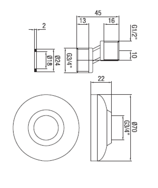 PB S-csatlakozó bronz 10mm Klasszikus excentrikus 1/2” x 3/4” 1208969844