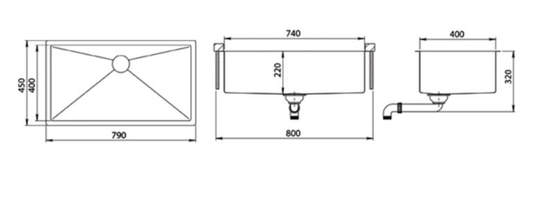 Ausmann Mosel réz nagy mosogató rozsdamentes acél - PVD réz 74x40 univerzális 1208970018