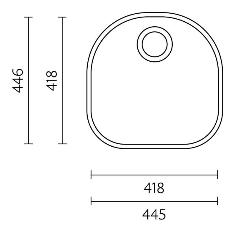 Banka Denver rozsdamentes acél mosogató 41 x 41 cm alátét 1208970049