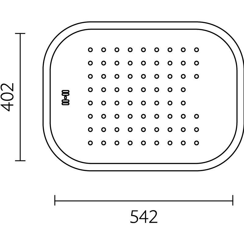 Banka Boston rozsdamentes acél sekély mosogató lecsepegtető tálca 542 x 402 mm Felépítés 1208970073