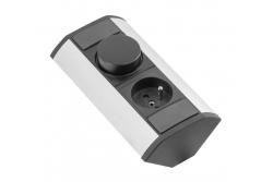 MINI sarokhosszabbító CCT-szabályozóval és földelt konnektorral 230V 16A