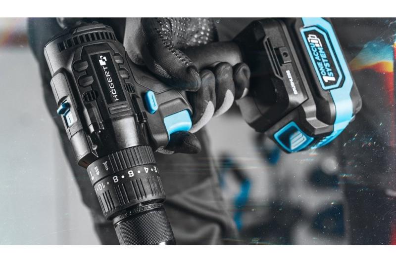 Högert Cordless Hammer Drill 18V for Brick, Stone, Wood, Metal