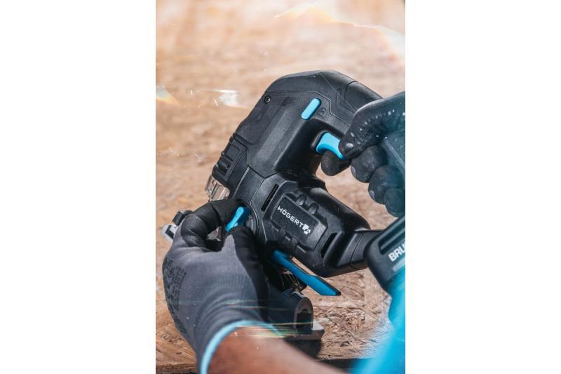 HÖGERT akkumulátoros dekopírfűrész, 18V, rezgéscsillapított fogantyú - akkumulátor nélkül