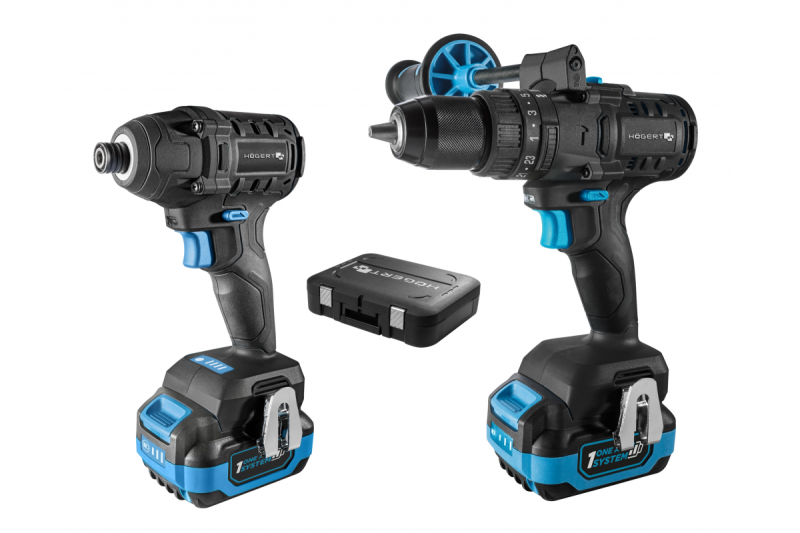 HÖGERT akkumulátoros ütvecsavarozó készlet 200 Nm 18V kefementes motorral.