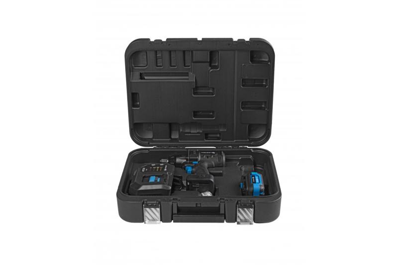 HÖGERT akkumulátoros ütvecsavarozó készlet, kefementes, 18V, akkumulátorral, töltővel