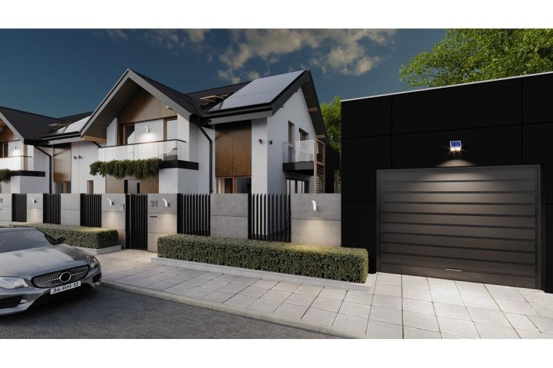 Napárvíz fény mozgás- és alkonyatérzékelővel, GUARDOS, LED, 300lm, 6400K, 1200mAh, IP65, dummy kamera