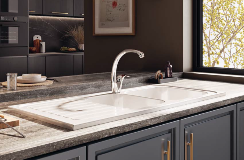 Ausmann Kerámia Blush kerámia dupla fehér mosogató felületi szereléssel, csepegtető résszel 1125 x 500 mm 1208970514