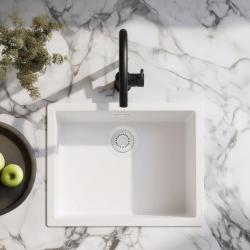 Fehér mosdókagyló 50x40 cm aláépítéshez, felépítéshez és süllyesztett beépítéshez fehér dugóval 1208970531