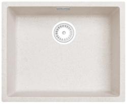 Zand Wit Creme Wasbak 50x40 cm Onderbouw, Opbouw en Vlakbouw met Witte Stop 1208970546